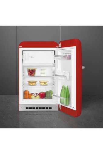 Smeg FAB10RRD5 Tek Kapılı Statik D Enerji Sınıfı 114 lt Vintage Kırmızı Üstten Donduruculu Solo Büro Tipi/Tezgah Altı Buzdolabı