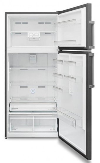 Vestel NF64012 EKX ION Çift Kapılı Nofrost E Enerji Sınıfı 587 lt Modern Inox Üstten Donduruculu Solo Kombi Tipi Buzdolabı