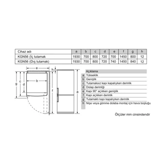 Siemens KG56NAIE0N Çift Kapılı Nofrost E Enerji Sınıfı 508 lt Modern Inox Alttan Donduruculu Solo Kombi Tipi Buzdolabı