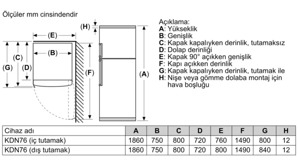 Siemens KD76NAIF0N Çift Kapılı Nofrost F Enerji Sınıfı 542 lt Modern Inox Üstten Donduruculu Solo Kombi Tipi Buzdolabı