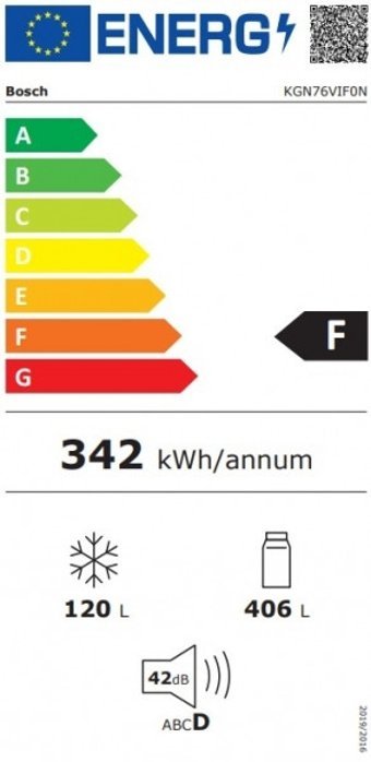 Bosch KGN76VIF0N Çift Kapılı Statik F Enerji Sınıfı 526 lt Gri Alttan Donduruculu Solo Kombi Tipi Buzdolabı