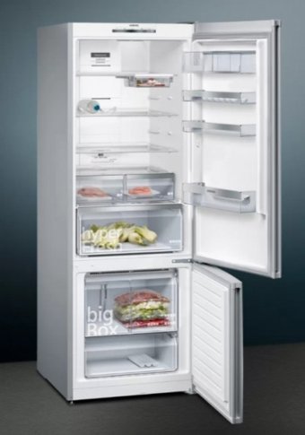 Siemens KG56NQEF0N Çift Kapılı Nofrost F Enerji Sınıfı 508 lt Modern Siyah Alttan Donduruculu Solo Kombi Tipi Buzdolabı