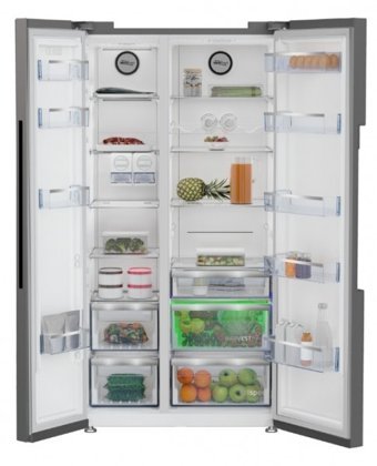 Beko 191641 EI Çift Kapılı Statik E Enerji Sınıfı 580 lt Inox Alttan Donduruculu Solo Gardrop Buzdolabı