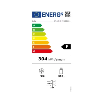 Beko 970465 MI Çift Kapılı Statik F Enerji Sınıfı 406 lt Inox Üstten Donduruculu Solo Kombi Tipi Buzdolabı