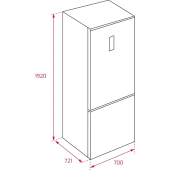 Teka RBF 78720 GWH Çift Kapılı Nofrost E Enerji Sınıfı 461 lt Modern Alttan Donduruculu Solo Kombi Tipi Buzdolabı