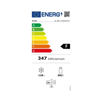 Altus AL 380 X Çift Kapılı Statik F Enerji Sınıfı 508 lt Üstten Donduruculu Solo Kombi Tipi Buzdolabı