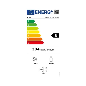 Altus ALK 471 XL Çift Kapılı Statik E Enerji Sınıfı 514 lt Inox Alttan Donduruculu Solo Kombi Tipi Buzdolabı