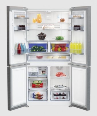 Beko 191625 EI 4 Kapılı Statik F Enerji Sınıfı 572 lt Inox Alttan Donduruculu Solo Gardrop Buzdolabı