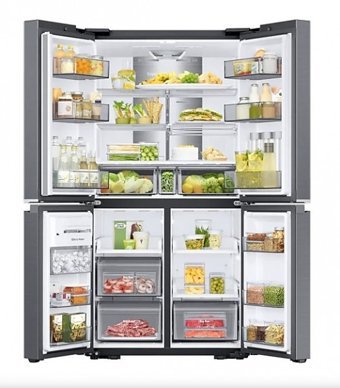 Samsung RF85R91D1SG 4 Kapılı Nofrost E Enerji Sınıfı 880 lt Modern Siyah Alttan Donduruculu Solo Gardrop Buzdolabı