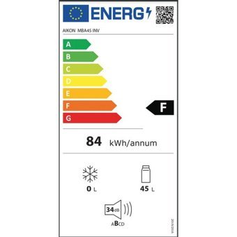 Aikon MBA45 Tek Kapılı E Enerji Sınıfı 45 lt Siyah Solo Büro Tipi/Tezgah Altı Buzdolabı