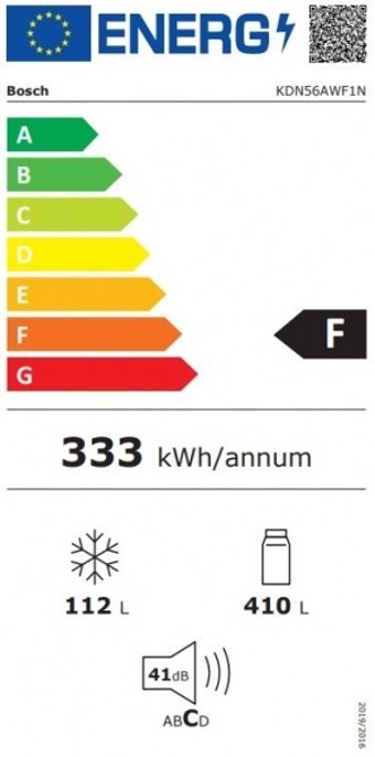 Bosch KDN56AWF1N Çift Kapılı Statik F Enerji Sınıfı 522 lt Üstten Donduruculu Solo Kombi Tipi Buzdolabı