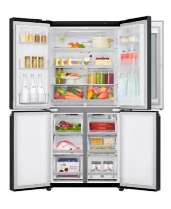 LG GC-Q22FTQKL 4 Kapılı Statik F Enerji Sınıfı 530 lt Siyah Alttan Donduruculu Solo Gardrop Buzdolabı