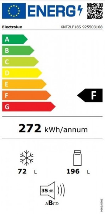 Electrolux KNT2LF18S Çift Kapılı Statik F Enerji Sınıfı 268 lt Alttan Donduruculu Solo Buzdolabı