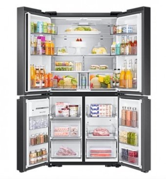Samsung Rf85a912ab1/tr 127953 4 Kapılı Nofrost E Enerji Sınıfı 880 lt Siyah Alttan Donduruculu Solo Gardrop Buzdolabı