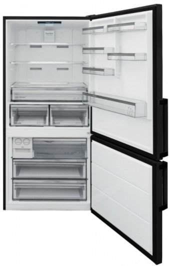 Vestel NFK64012 EKX GI Çift Kapılı Nofrost E Enerji Sınıfı 588 lt Modern Siyah Alttan Donduruculu Solo Kombi Tipi Buzdolabı