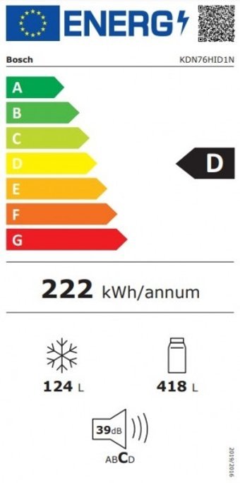 Bosch KDN76HID1N Çift Kapılı Statik D Enerji Sınıfı 542 lt Inox Üstten Donduruculu Solo Kombi Tipi Buzdolabı