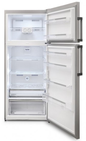 Vestel NF60012 EX Çift Kapılı Nofrost E Enerji Sınıfı 524 lt Modern Inox Üstten Donduruculu Solo Kombi Tipi Buzdolabı