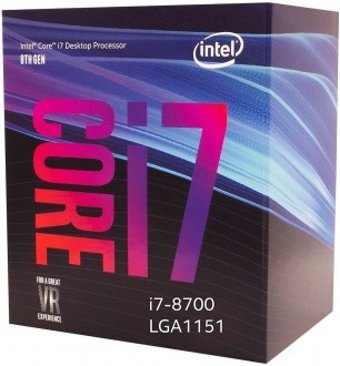 Intel i7 8700 6 Çekirdekli 3.2 GHz 4.6 GHz Turbo Hız 12 MB Önbellek LGA1151 Soket Tipi İşlemci