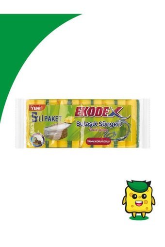 Ekodex Oluklu Bulaşık Süngeri 5'li