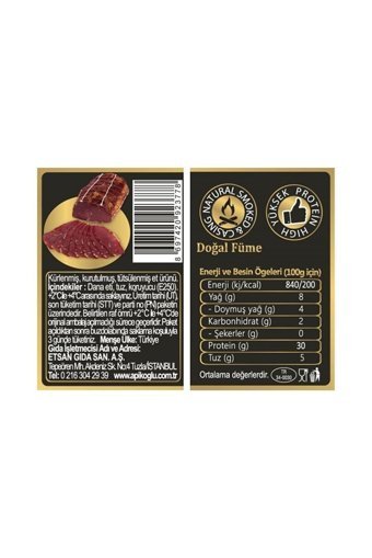 Apikoğlu Kuru Dana Füme 3x70 gr