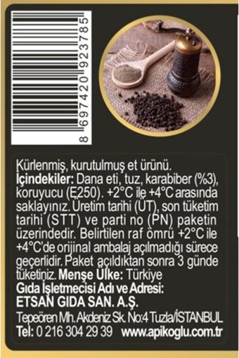 Apikoğlu Kuru Dana Eti 5x70 gr