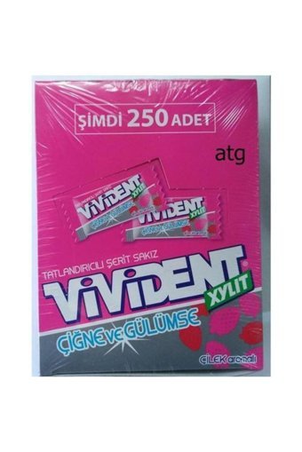 Vivident Çilekli Aromalı Sakız Tekli 250 Adet