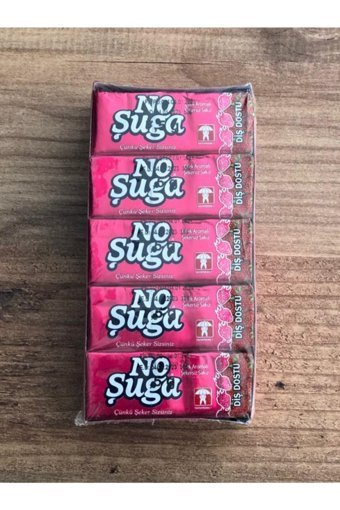 No Şuga Çilekli Aromalı Sakız 5'li 20 Adet