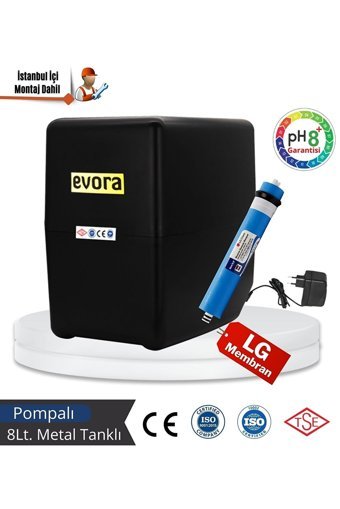 Evora 6 Filtreli 8 lt Kapalı Kasa Pompalı Tezgah Altı Su Arıtma Cihazı