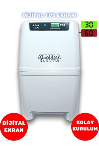 Almera 10 Aşamalı 8 lt Kapalı Kasa Pompasız Tezgah Altı Su Arıtma Cihazı