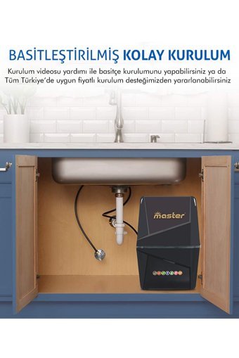 Piksel Aqua Aqua Master 14 Aşamalı 8 lt Kapalı Kasa Pompasız Tezgah Altı Su Arıtma Cihazı