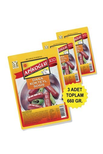Apikoğlu Dana Kokteyl Sosis 3x220 gr