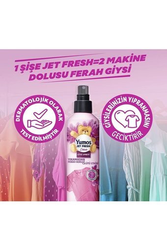 Yumoş Jet Fresh Orkide Kokulu Sprey Çamaşır Parfümü 4x200 ml