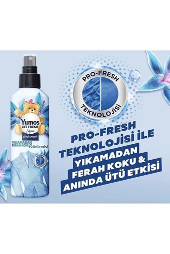 Yumoş Jet Fresh Lilyum Kokulu Sprey Çamaşır Parfümü 12x200 ml
