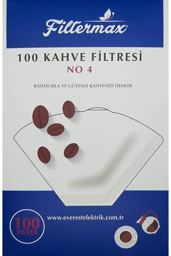 Filtermax 4 Numara Filtre Kahve Kağıdı 300'lü