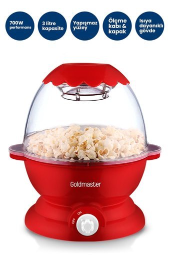 Goldmaster IN-6401 Kırmızı Mısır Patlatma Makinesi
