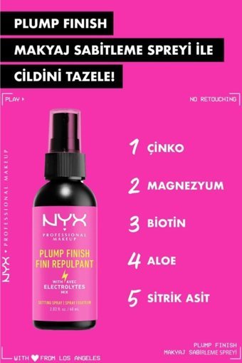 Nyx Professional Makeup Plump Finish Parlak Makyaj Sabitleyici Sprey 60 ml