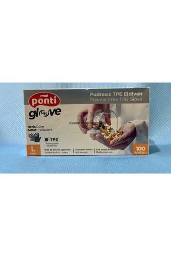 Ponti Large Temizlik Eldiveni 100 Adet