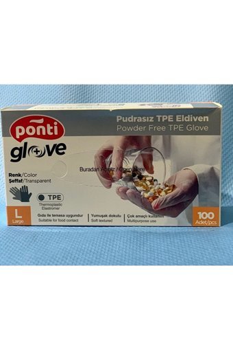 Ponti Large Temizlik Eldiveni 100 Adet