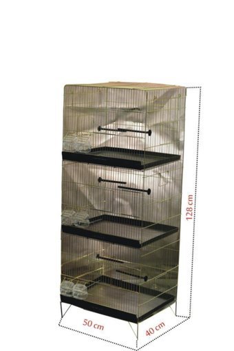 Canser Ayaklı Dikdörtgen Metal Muhabbet Kuşu Kafesi Siyah - Sarı