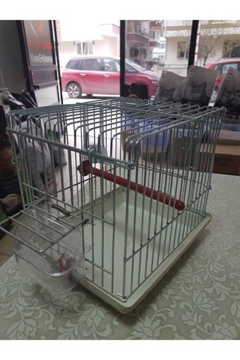 Yalçın Baba Yem Dikdörtgen Metal Muhabbet Kuşu Kafesi Beyaz