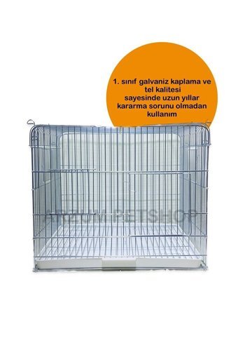 Arzum Kafes Dikdörtgen Krom Muhabbet Kuşu Kafesi Beyaz