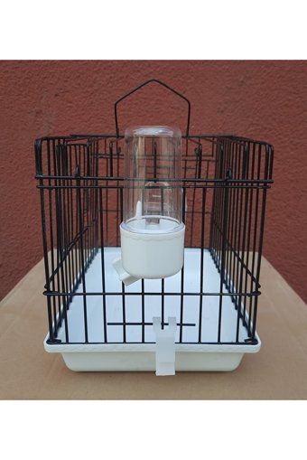 Ada Toys Kare Krom Muhabbet Kuşu Kafesi Beyaz - Siyah