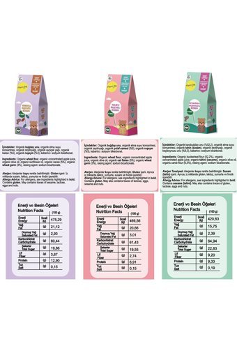Monn Bio Organik & Vegan Karışık Bisküvi 3x50 gr