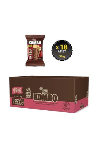 Eti Kombo Çikolatalı Hindistan Cevizli Bisküvi 18x56 gr