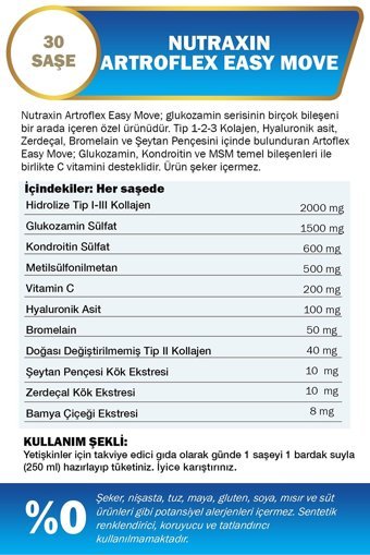 Nutraxin Artroflex Kolajenli Glukozamin Şase 30 Adet