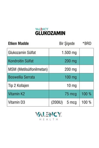 Valency Kolajenli Glukozamin Sıvı 1 Adet