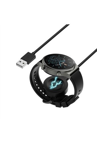 Tekno Sepetim Huawei Watch GT3-GT2 Pro-GT3 Pro USB Kablosuz Hızlı Şarj Muadil Şarj Aleti Siyah