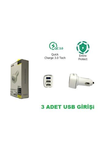 Auris ARS-CR05 USB Kablosuz 30 W 5.4 Amper Çoklu Hızlı Şarj Muadil Şarj Aleti Beyaz