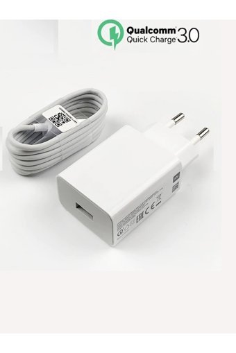 Mobil Go Xiaomi Redmi Note 6 -7-8-9 Pro 9T-9 SE Type C Kablolu Hızlı Şarj Muadil Şarj Aleti Beyaz