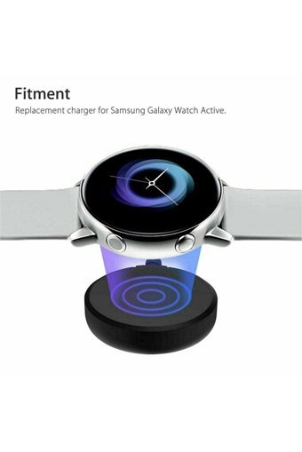 Techmaster Samsung Galaxy Watch 5-4-3-Active 2 USB Kablosuz Hızlı Şarj Muadil Şarj Aleti Siyah